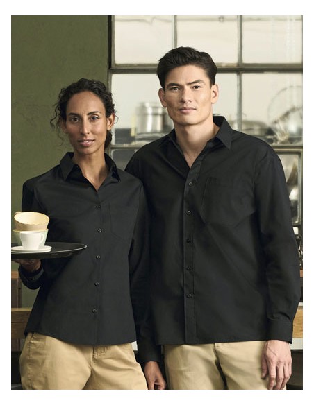 RUS-0R934M0-Men's Long Sleeve Classic Polycotton Poplin Shirt 2